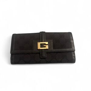 Gucci Black Clutch with Gold Logo